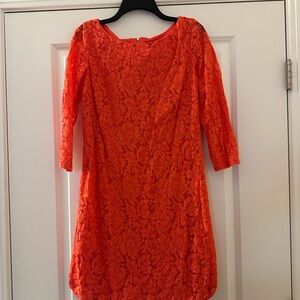 Vince Camuto | Women's Orange Lace Sheath Dress | Size 8